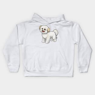 Dog - Bichon Frise - White and Apricot Kids Hoodie